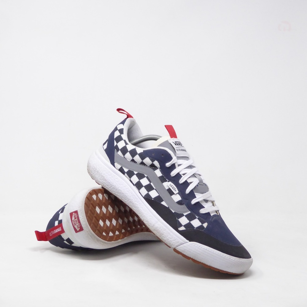 Vans Mens Customs UltraRange EXO Checkerboard Navy White Sneakers Size 11